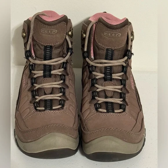 KEEN Targhee IV Mid Top Waterproof Hiking Boots Women's Size 8 US Beige - Picture 2 of 6
